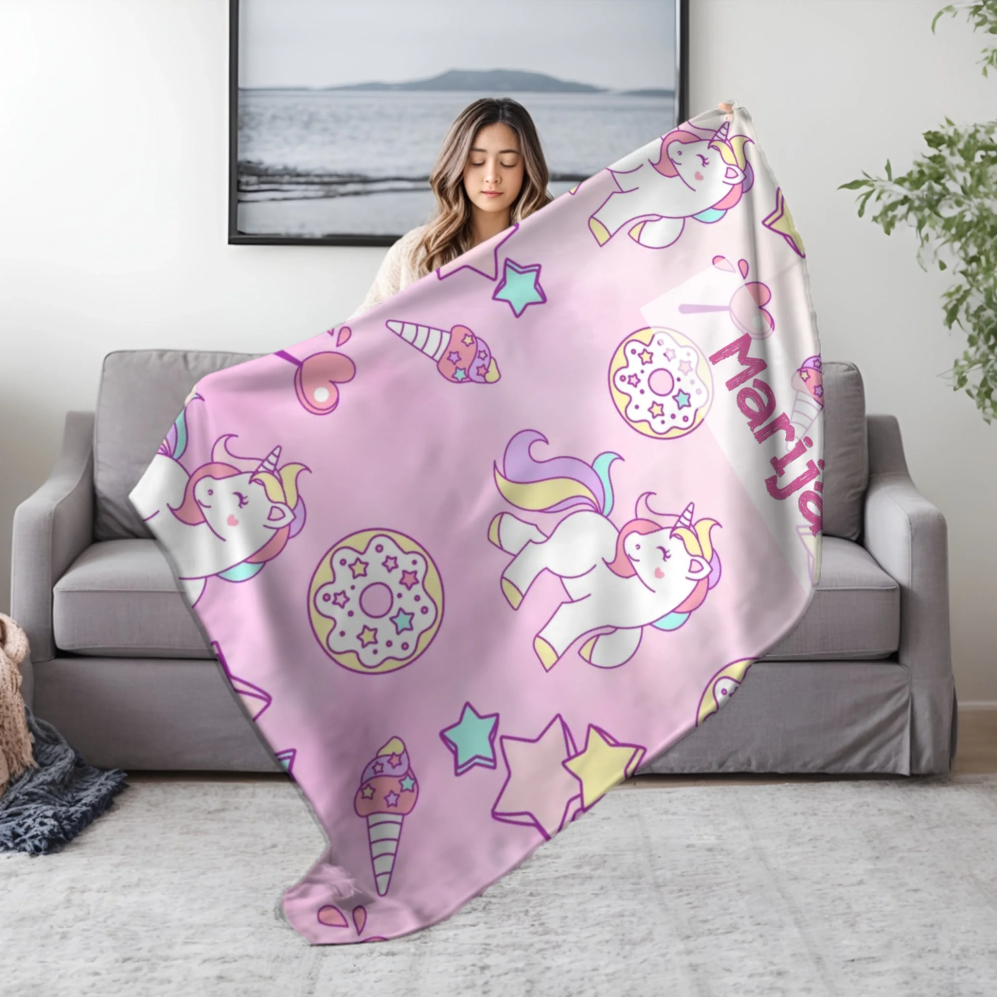 Personalizirana plišana deka s imenom za djevojčice