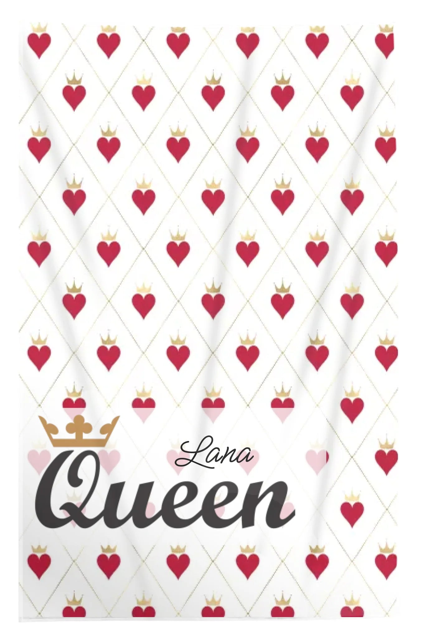 Plišana deka s natpisom “Queen” za žene s personaliziranim imenom