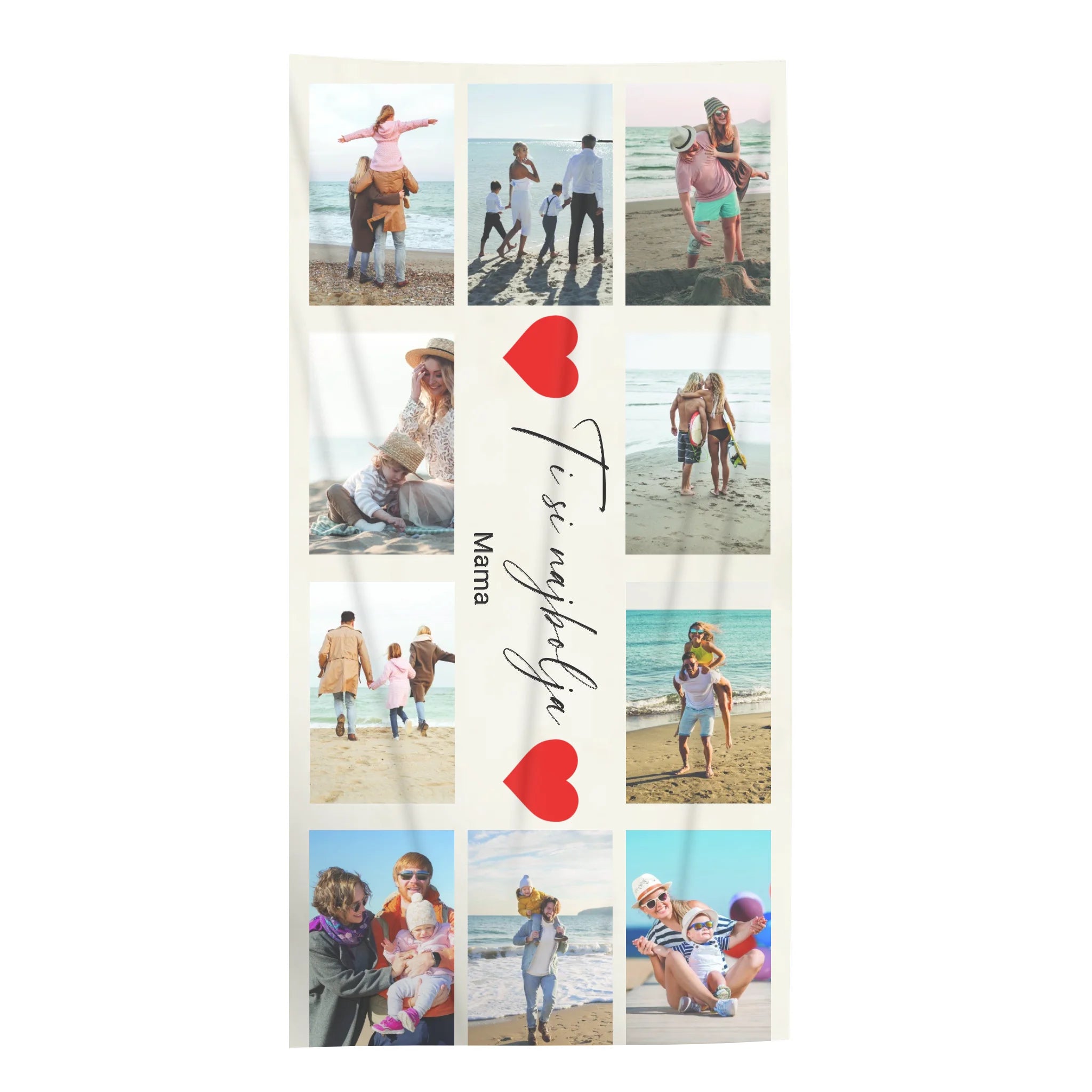 Personalizirani ručnik s 10 fotografija i vlastitim natpisom