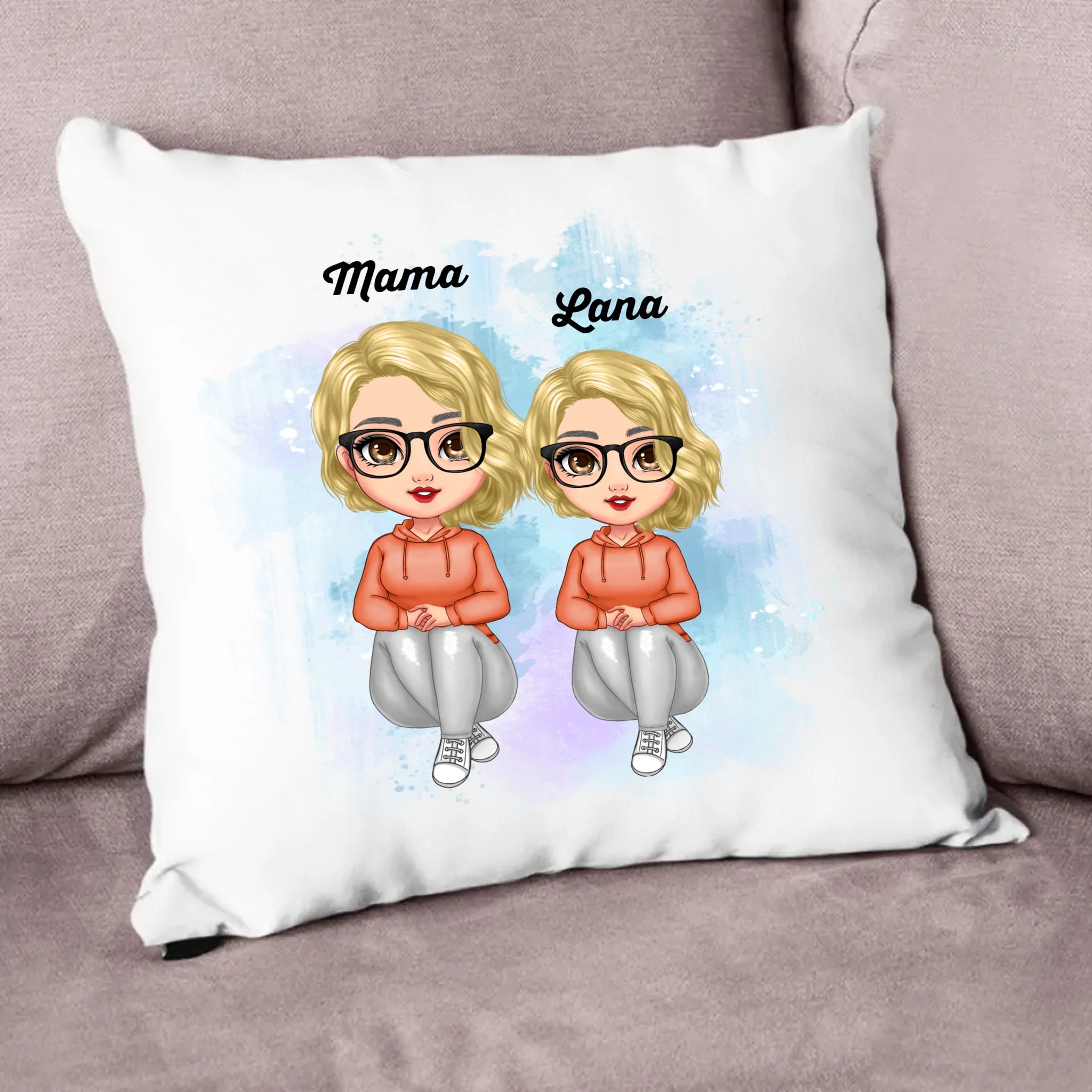 Personalizirani jastuk majka i kći – likovi po želji