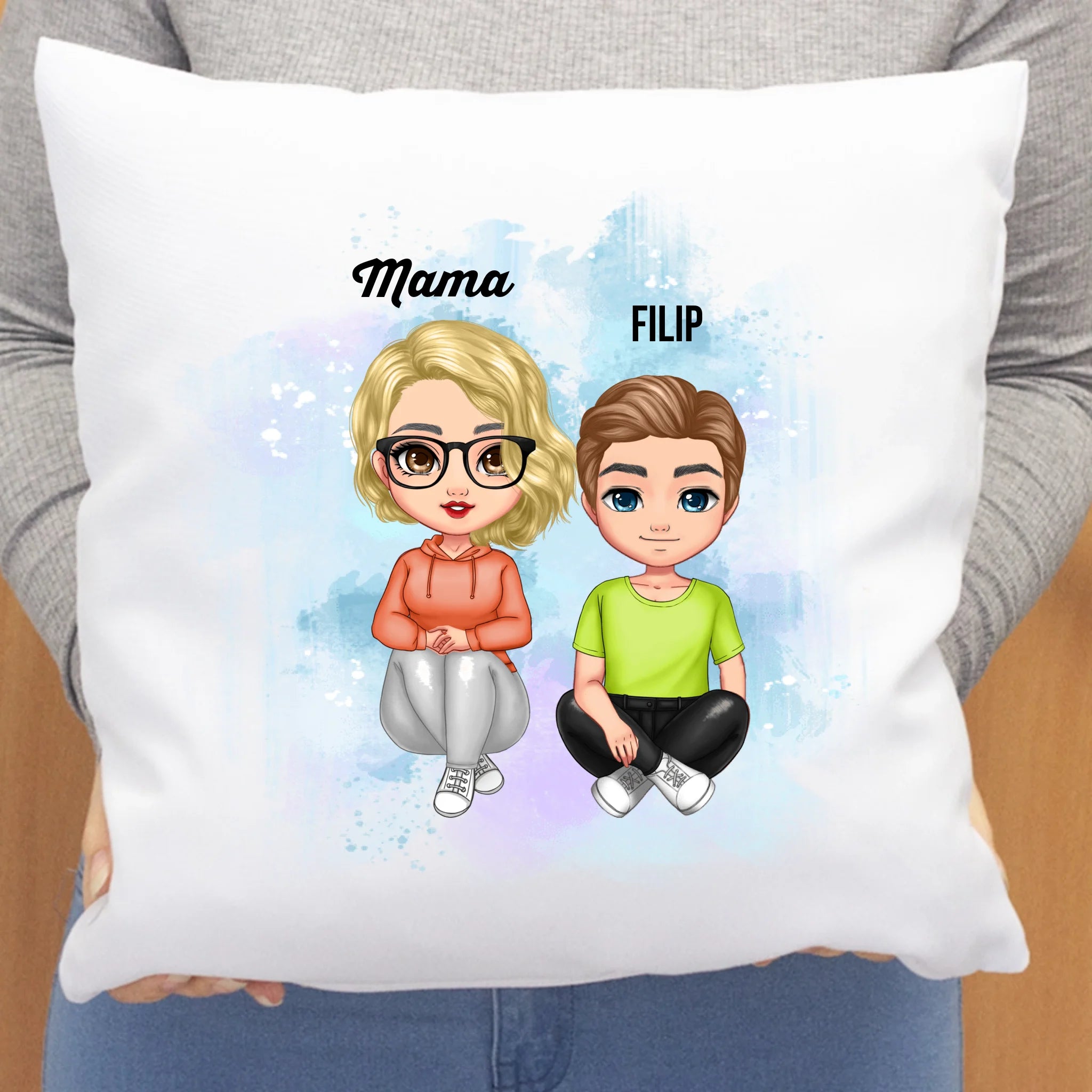 Personalizirani jastuk majka i sin – likovi po želji