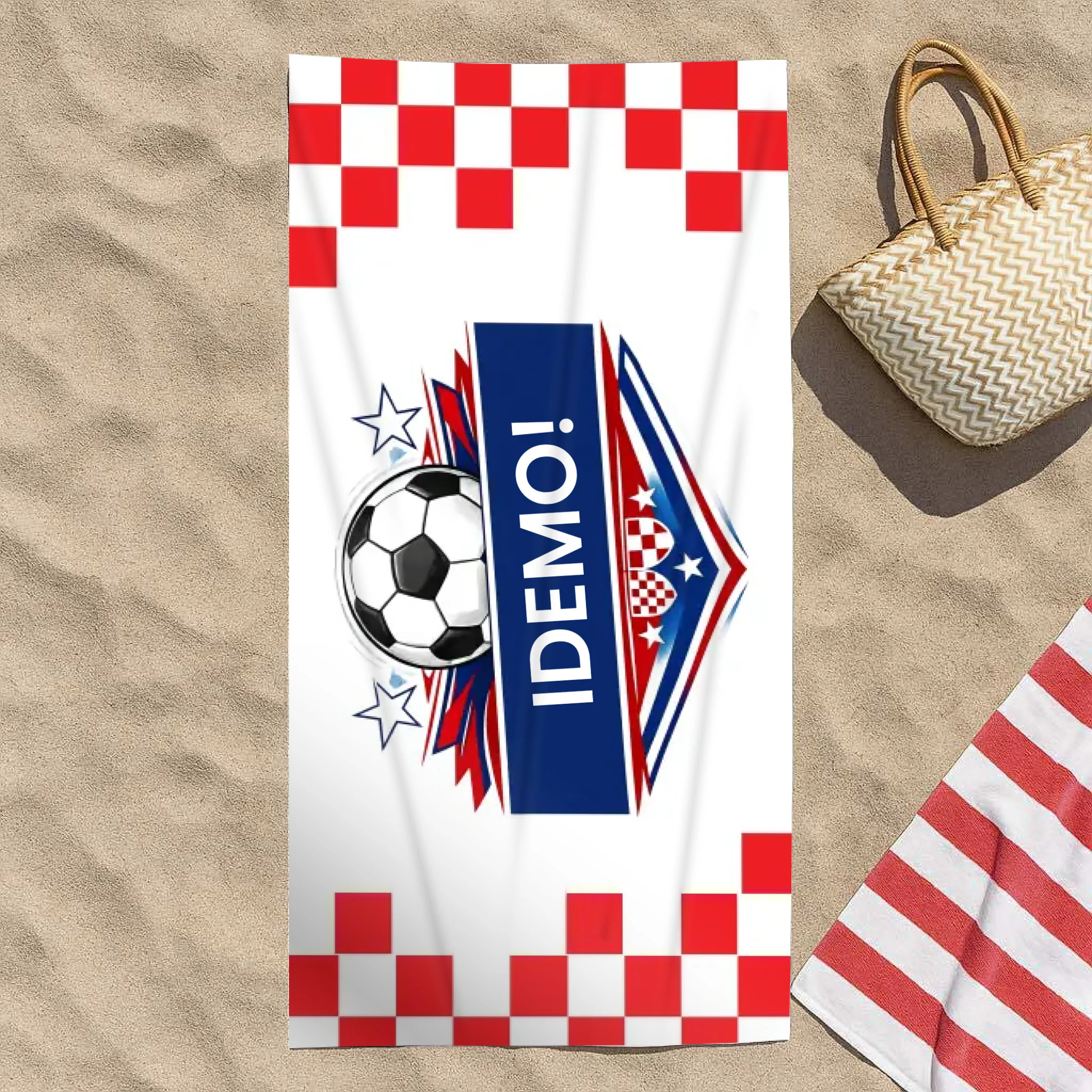 Personalizirani ručnik s hrvatskim nogometnim dizajnom