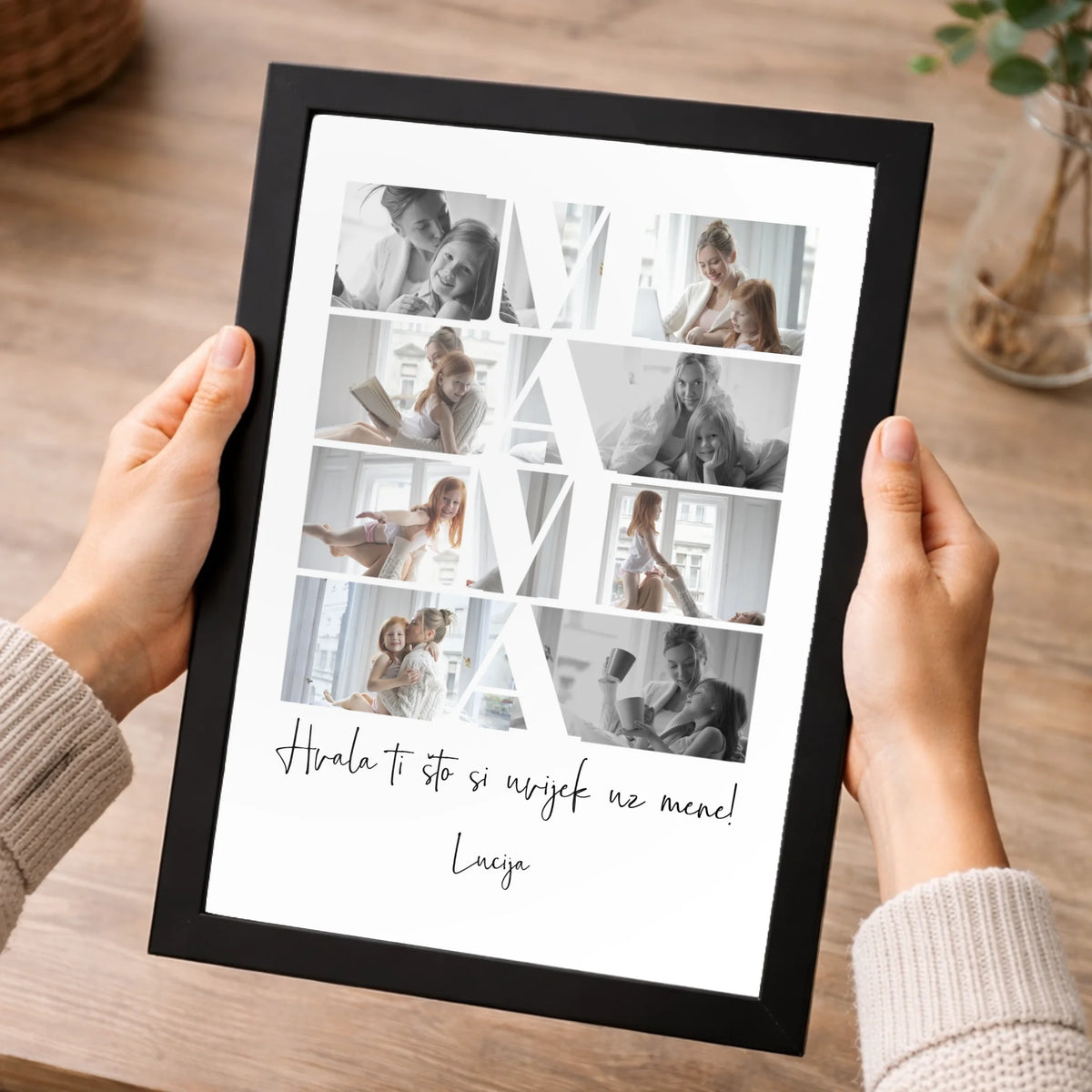 Fotomontaža za mamu s personaliziranim fotografijama i tekstom