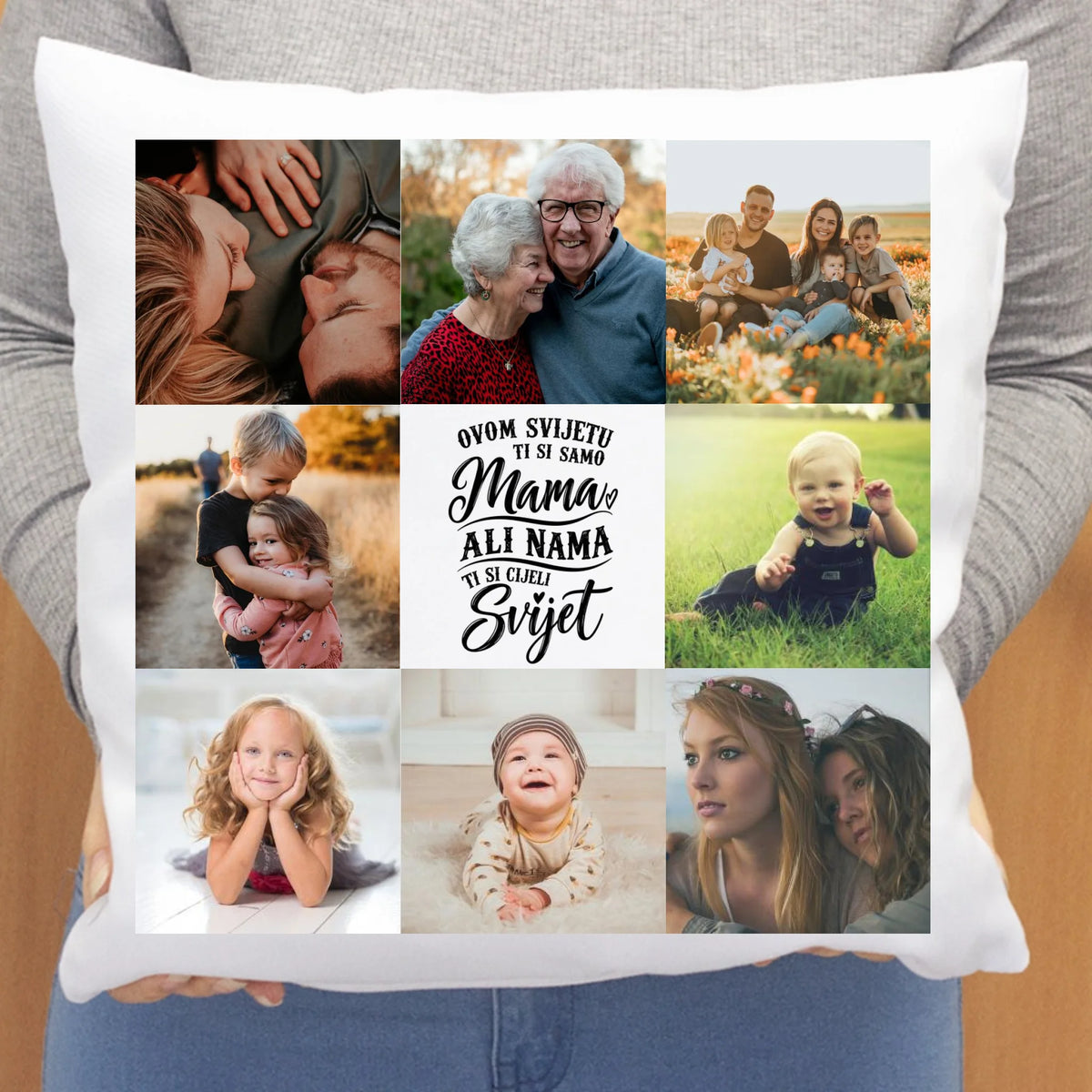 Jastuk „Za svijet si samo jedna mama” – s vlastitim fotografijama