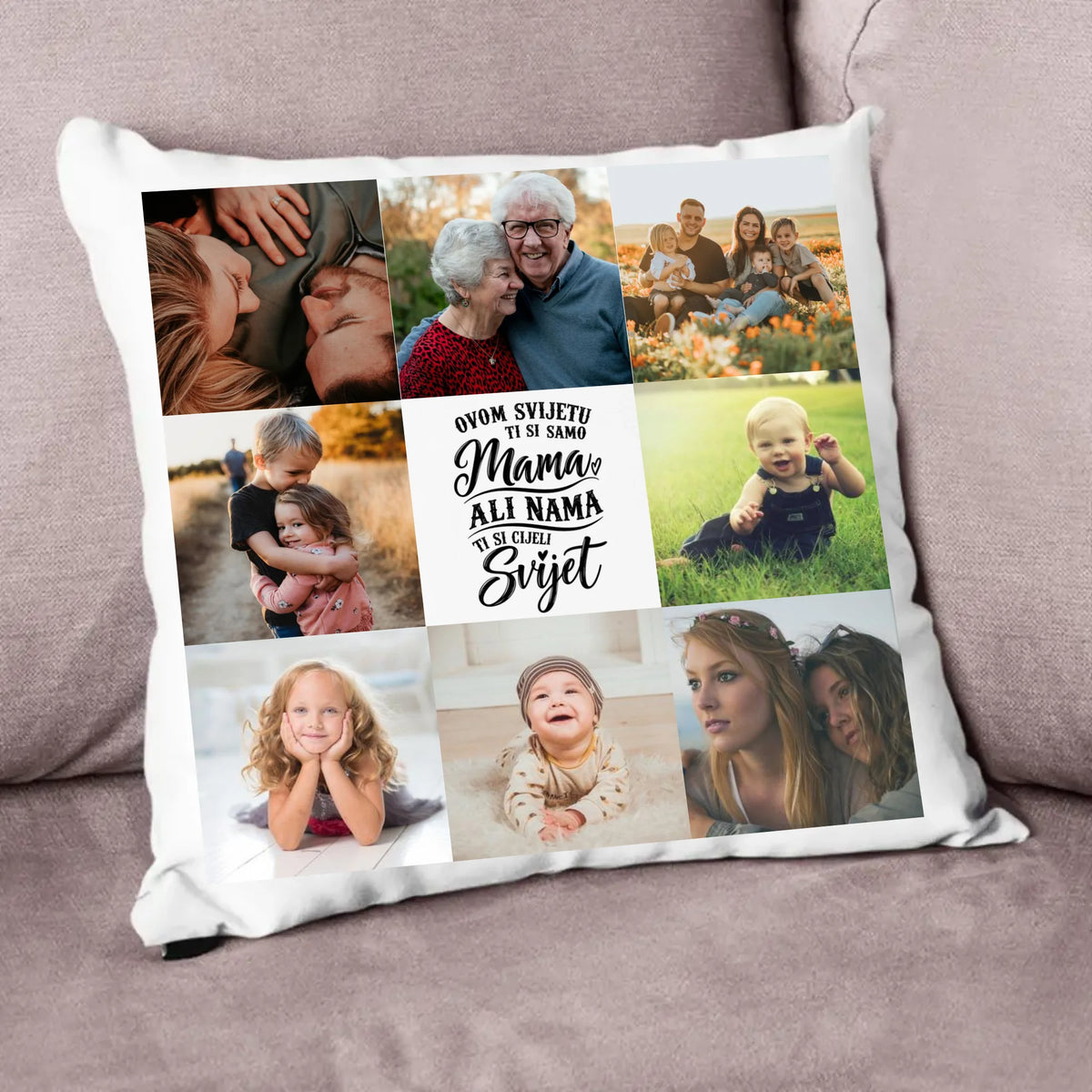 Jastuk „Za svijet si samo jedna mama” – s vlastitim fotografijama