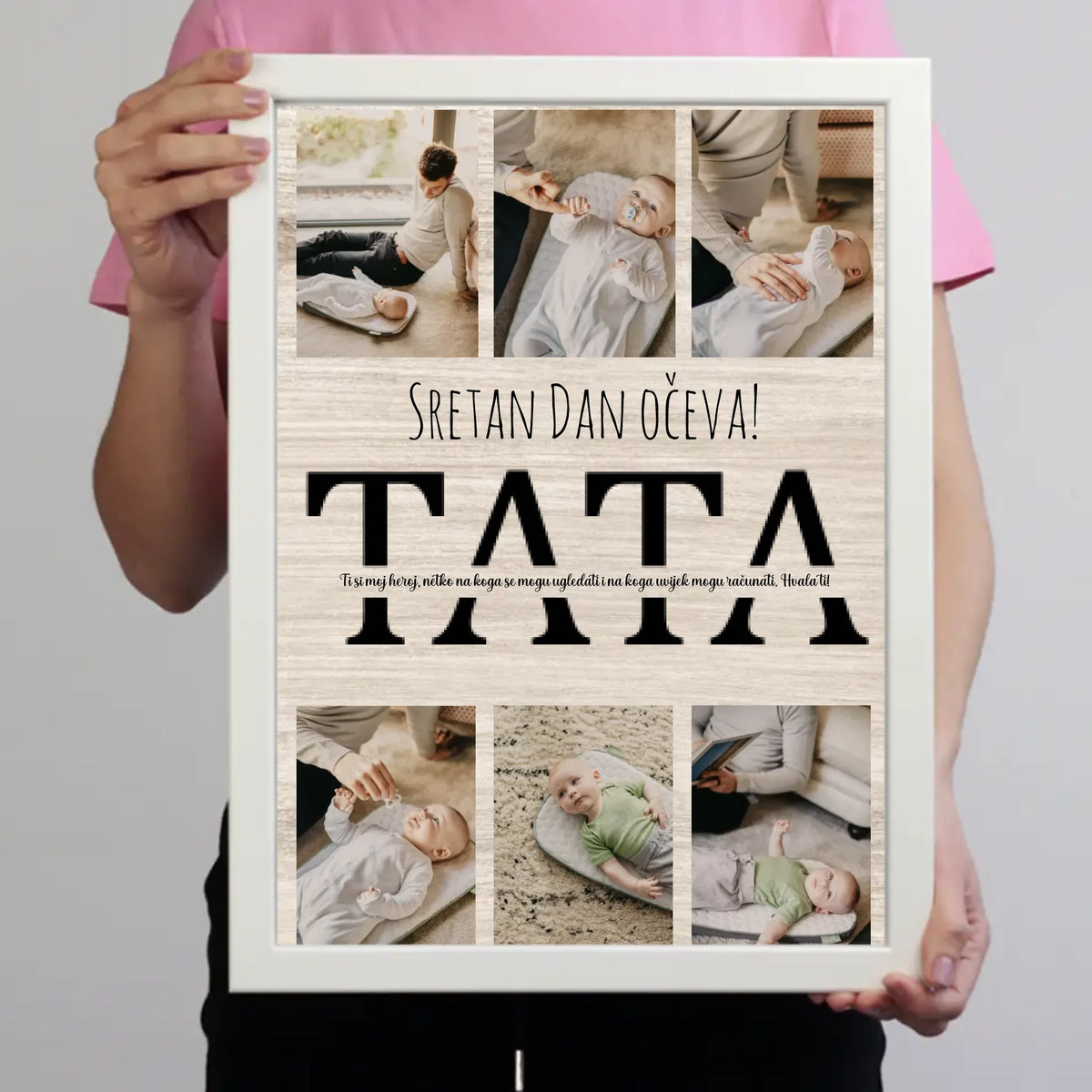 Personalizirana zidna slika s fotografijom i tekstom – poklon za mamu