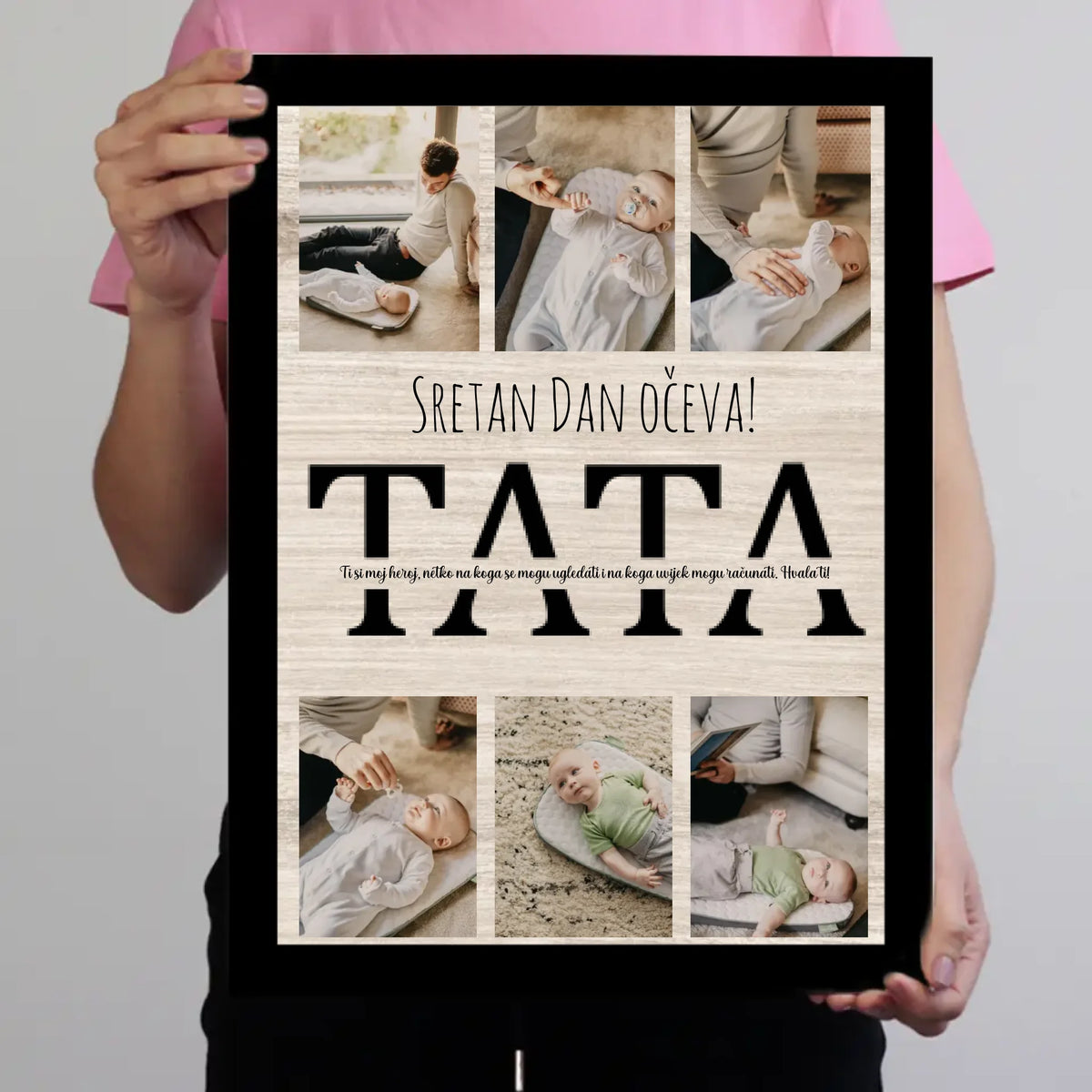 Personalizirana zidna slika s fotografijom i tekstom – poklon za mamu