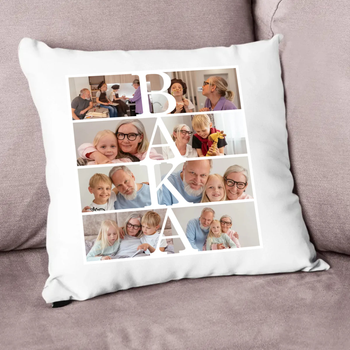 Personalizirani jastuk s fotografijom i natpisom „Baka”