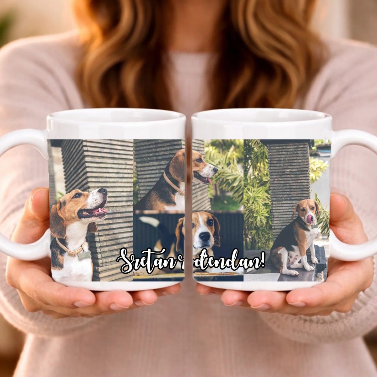 Personalizirana poklon šalica s 4 fotografije i prilagodljivim natpisom