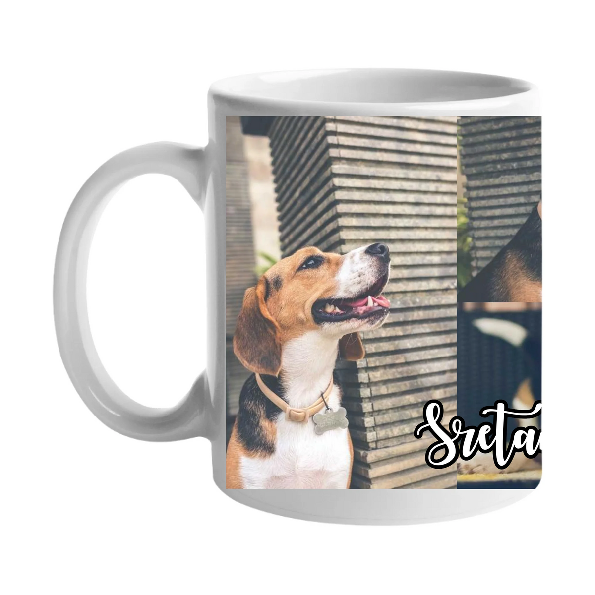 Personalizirana poklon šalica s 4 fotografije i prilagodljivim natpisom