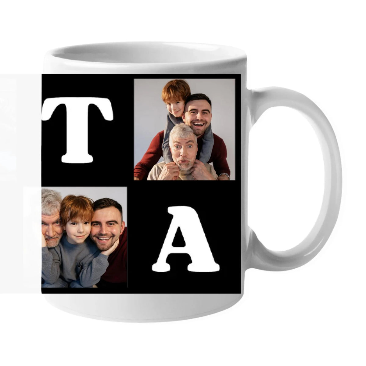 Personalizirana šalica s natpisom „TATA“ i 4 fotografije