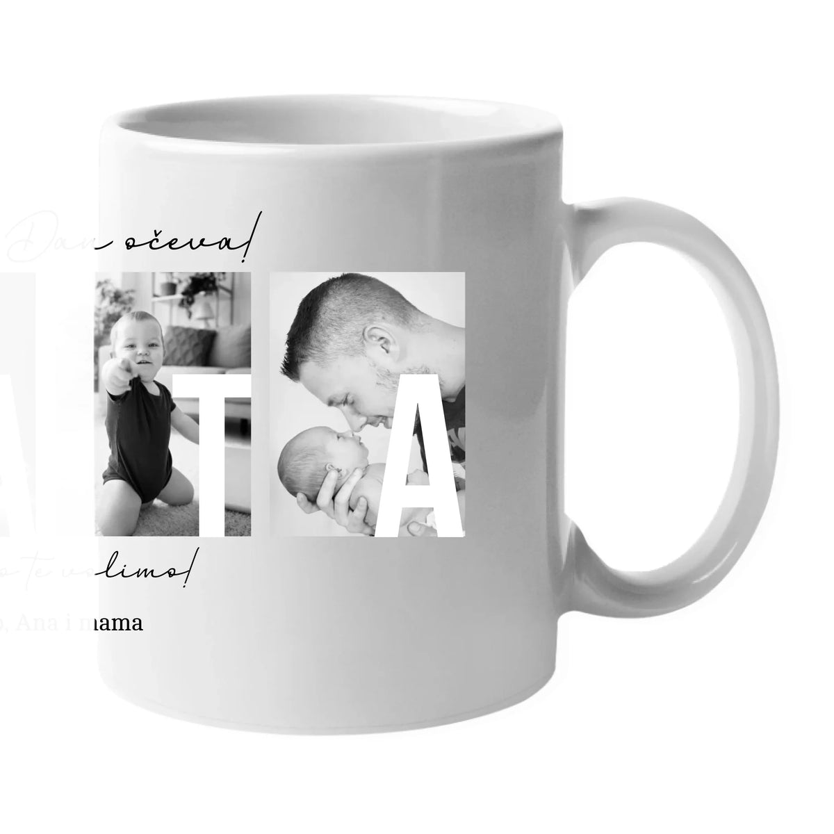 Poklon šalica za Dan očeva s 3 fotografije
