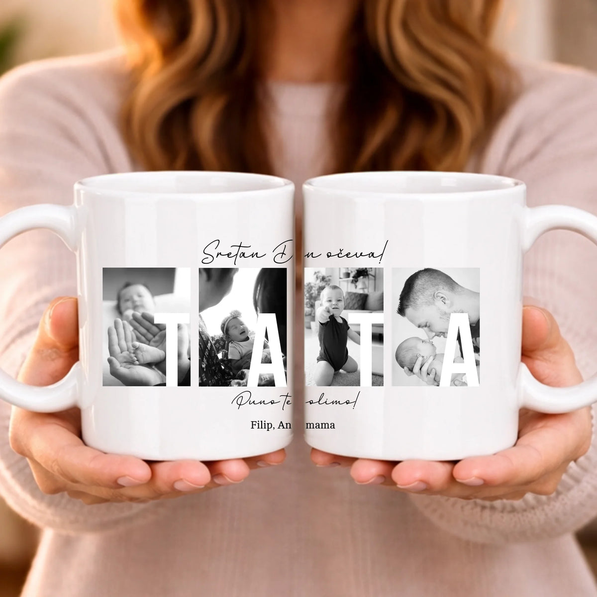 Poklon šalica za Dan očeva s 3 fotografije