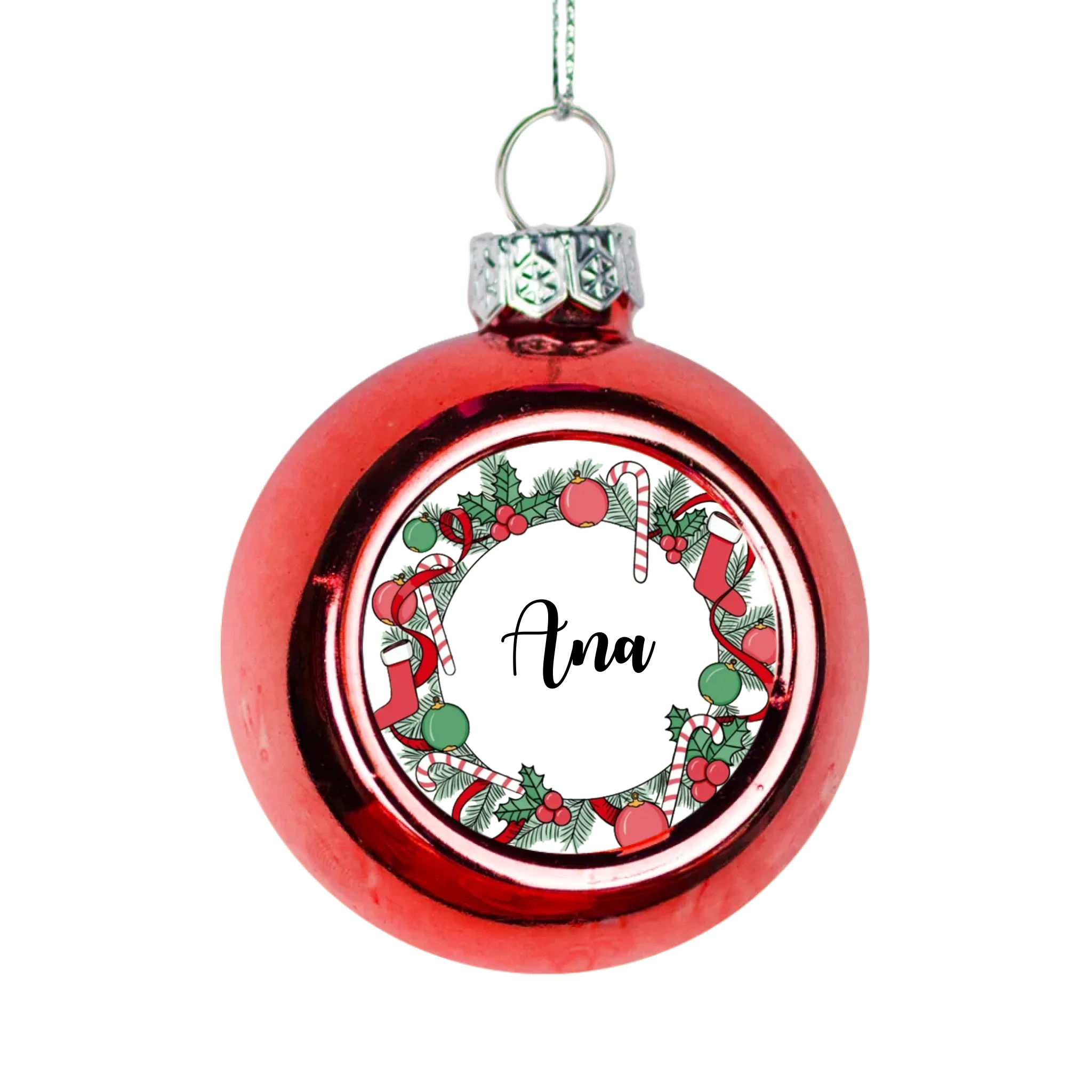 Božićni crveni ukras s crvenim čizmicama