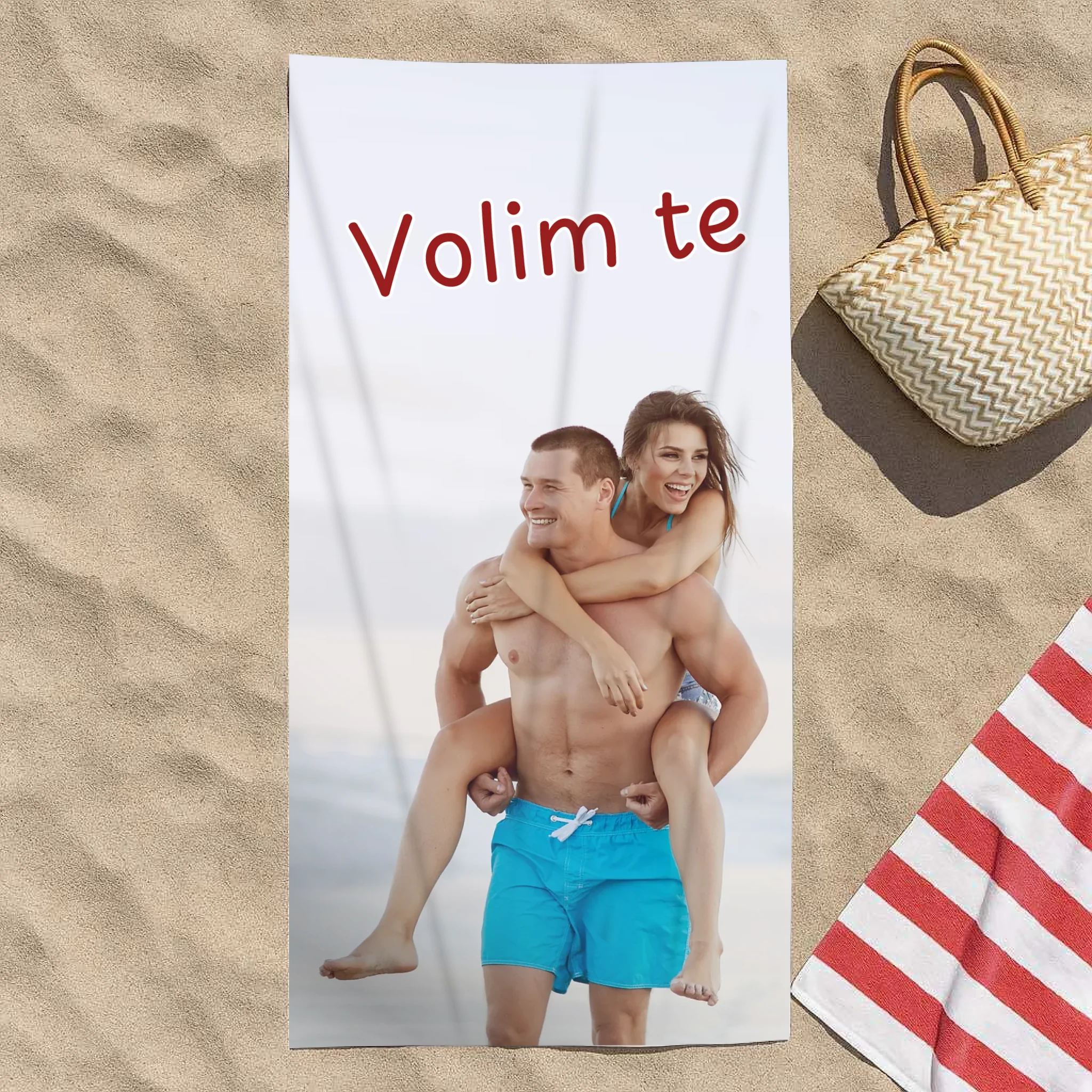 Personalizirani ručnik s fotografijom i prilagodljivim natpisom