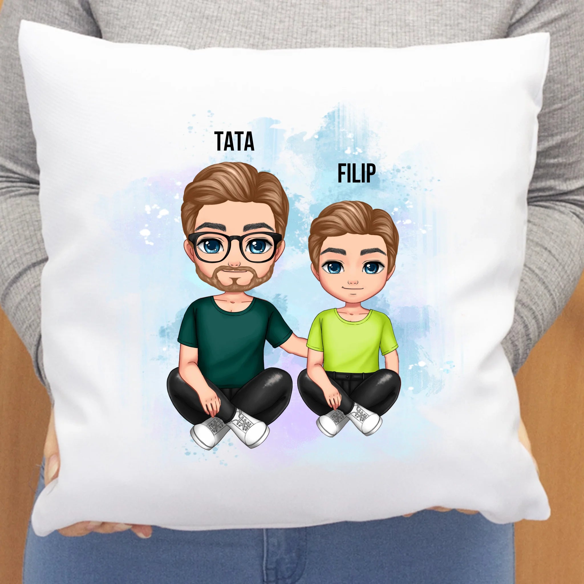 Personalizirani jastuk otac i sin – likovi po želji