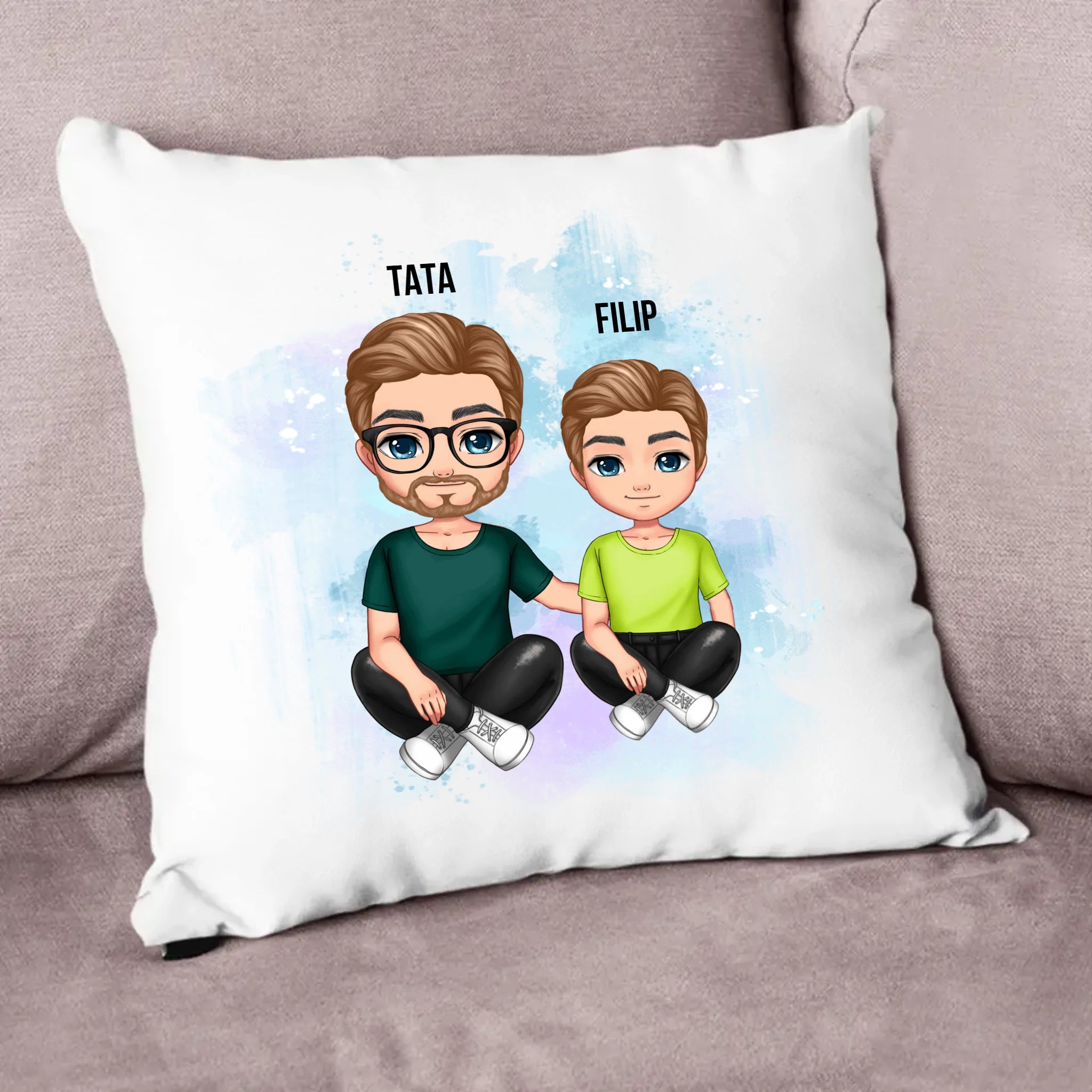 Personalizirani jastuk otac i sin – likovi po želji