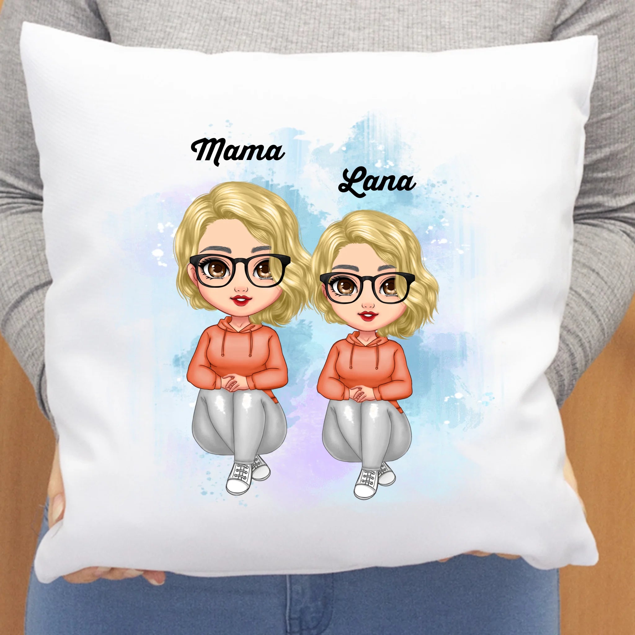 Personalizirani jastuk majka i kći – likovi po želji