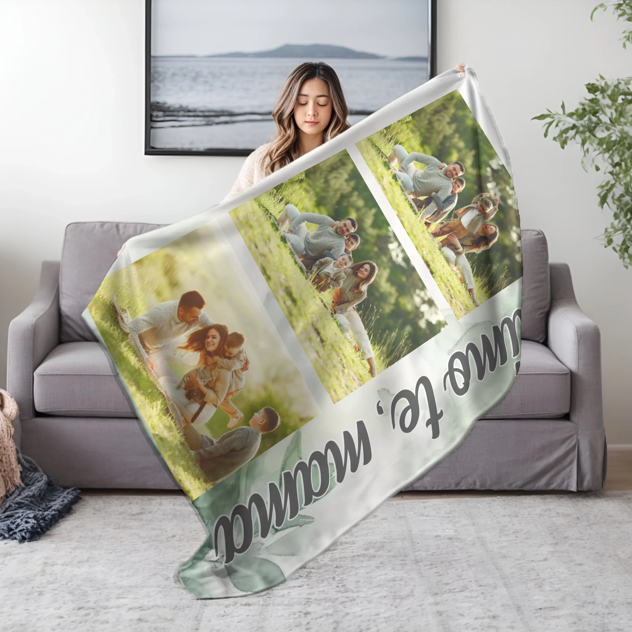 Personalizirana deka s tri fotografije i natpisom