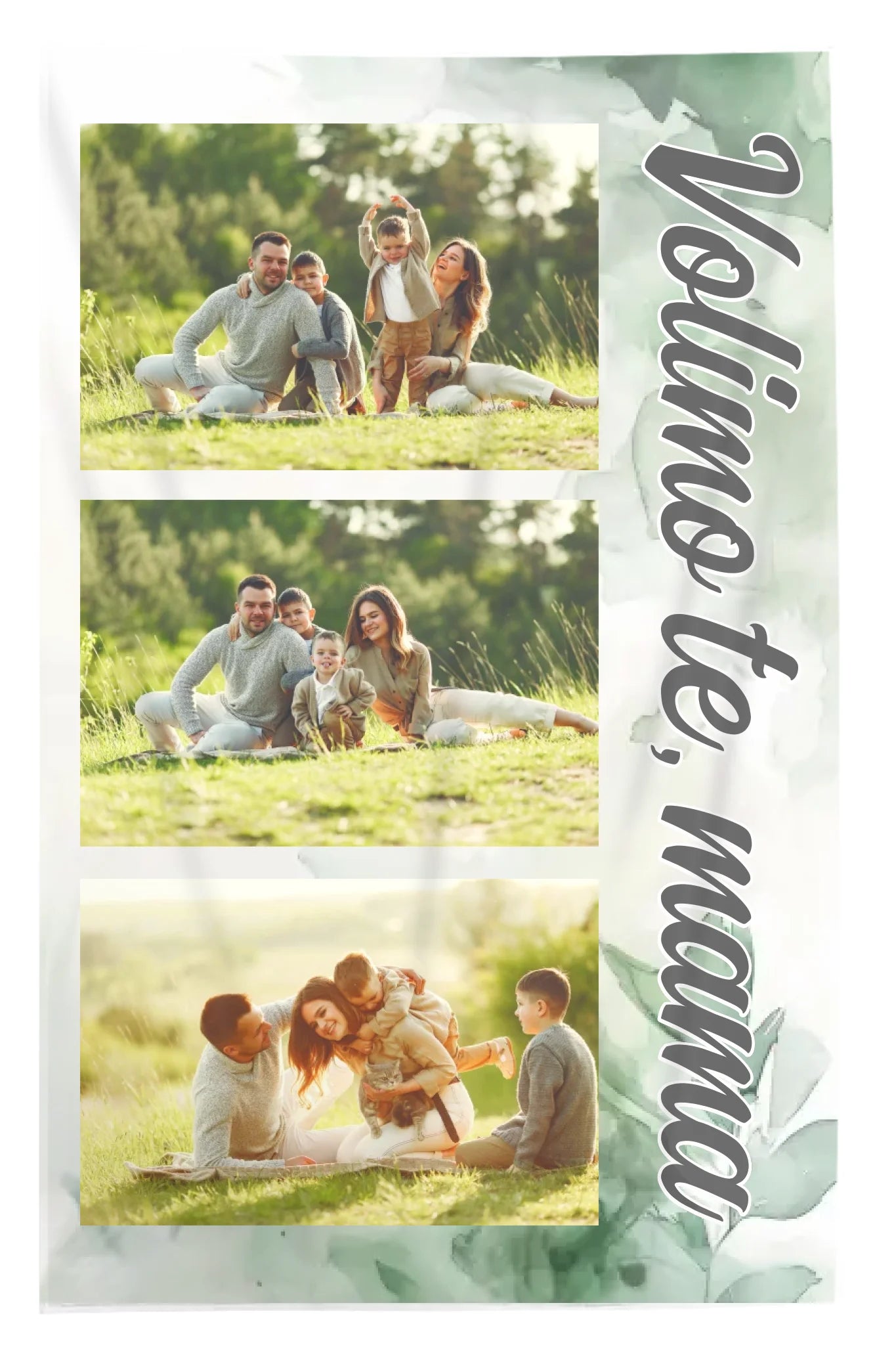 Personalizirana deka s tri fotografije i natpisom