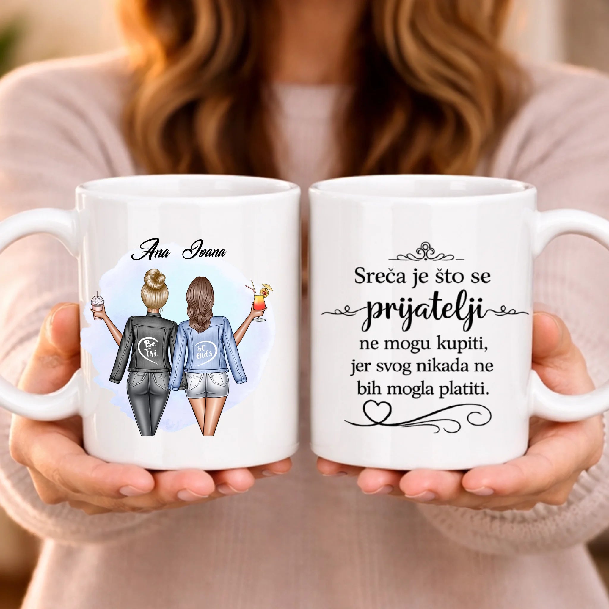 Šalica za najbolju prijateljicu s prilagodljivim natpisom