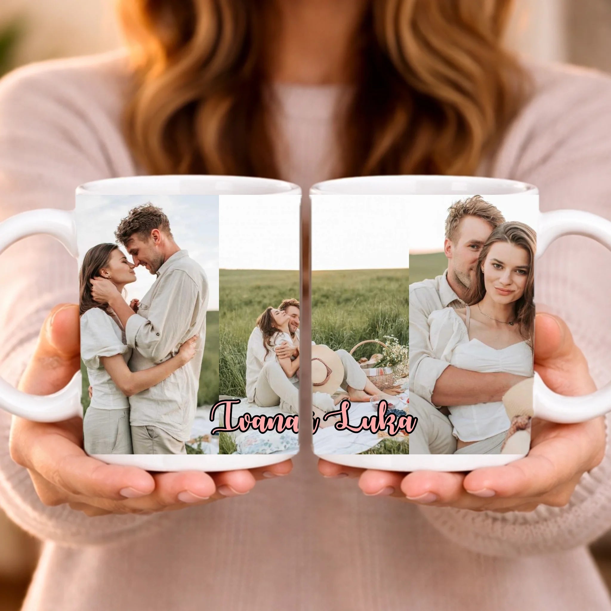 	 Personalizirana šalica s 3 fotografije i prilagodljivim natpisom