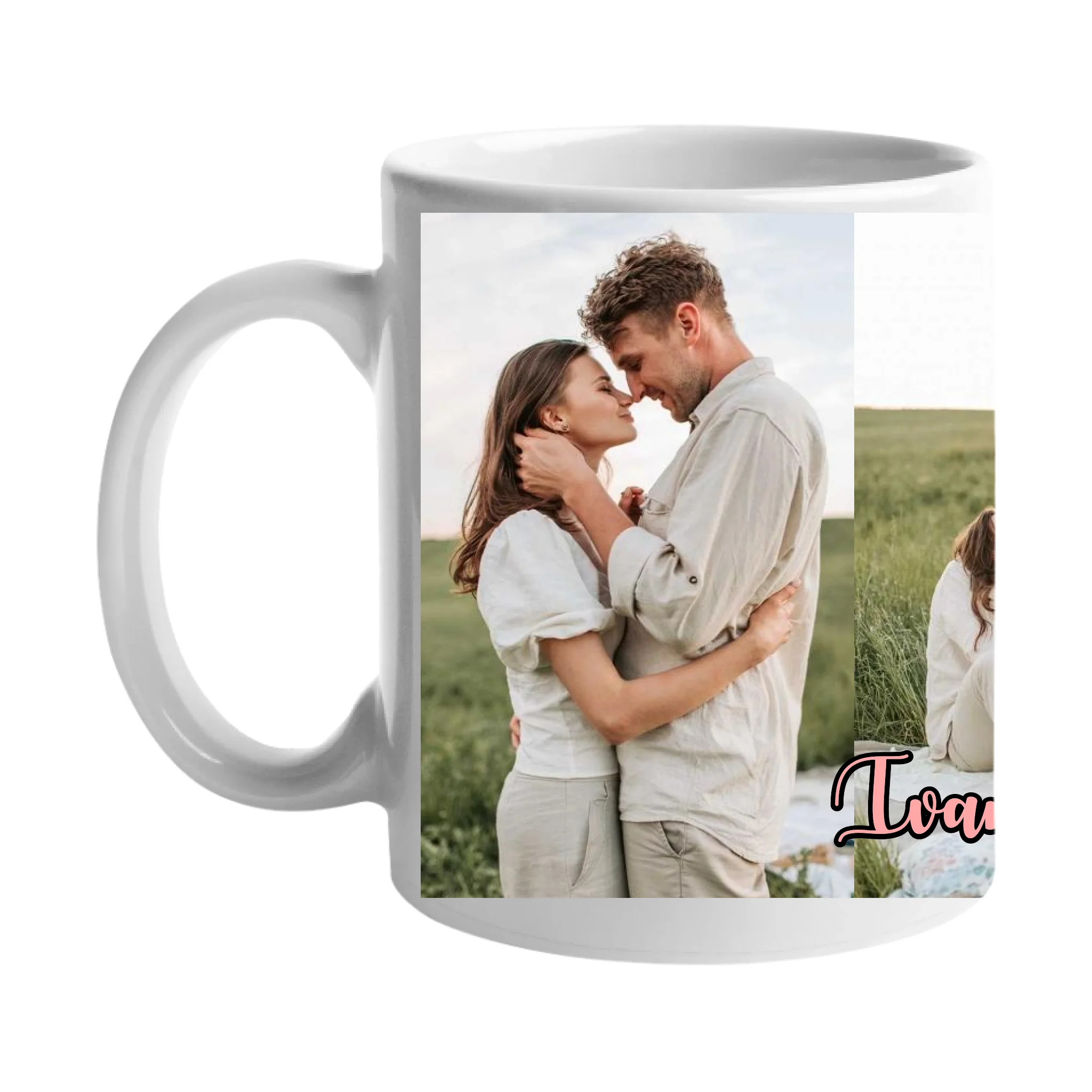 	 Personalizirana šalica s 3 fotografije i prilagodljivim natpisom