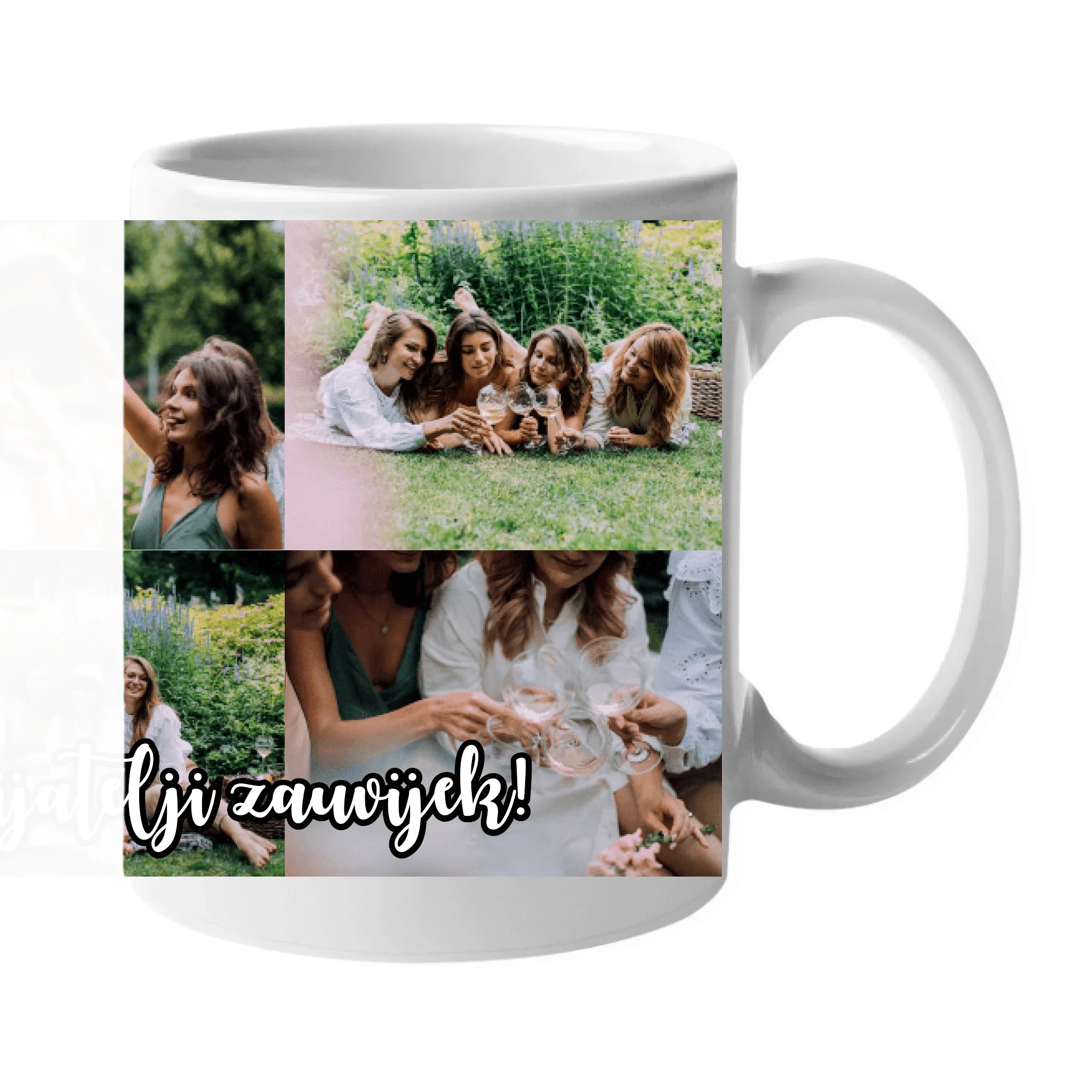 Personalizirana šalica s 6 fotografija i prilagodljivim natpisom
