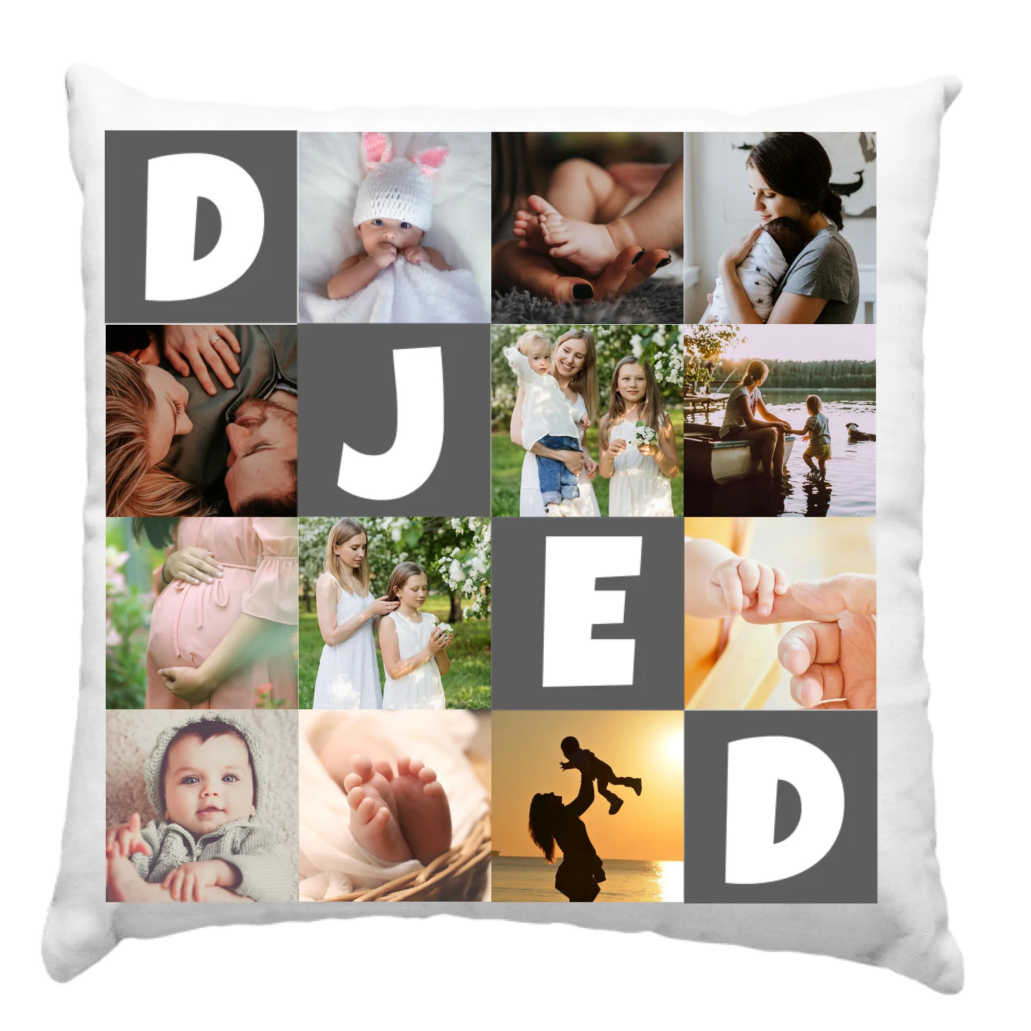 Jastuk s 12 fotografija s natpisom „Djed”