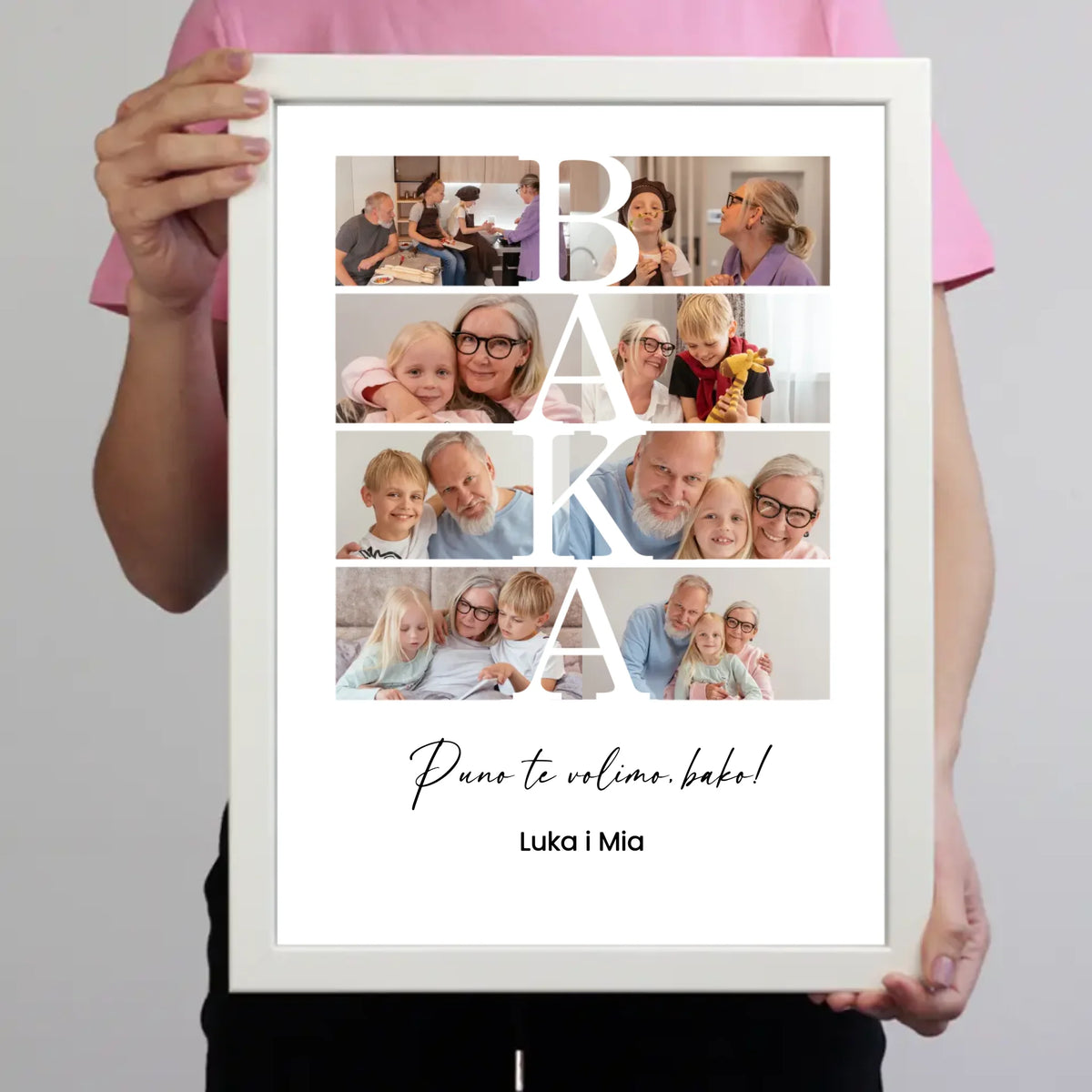 Fotomontaža za baku s personaliziranim fotografijama i tekstom