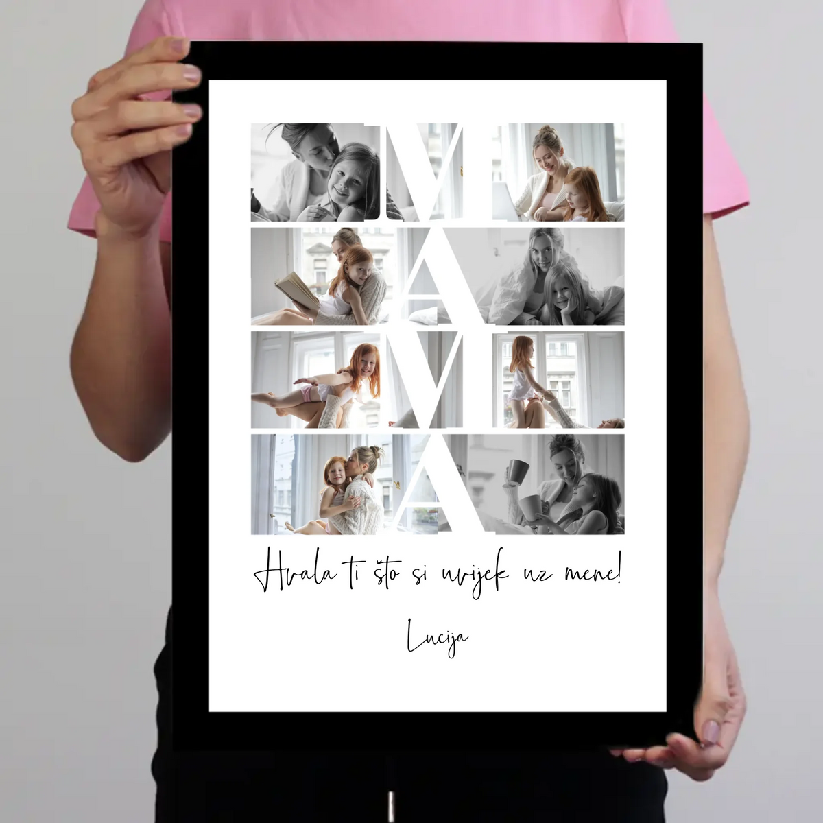 Fotomontaža za mamu s personaliziranim fotografijama i tekstom