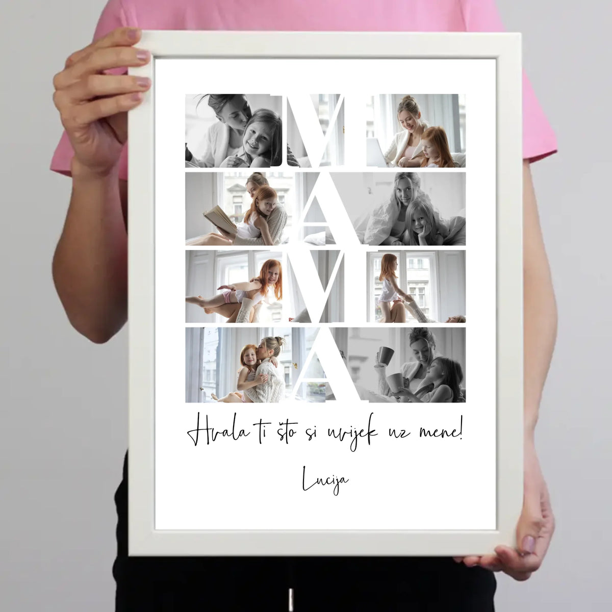 Fotomontaža za mamu s personaliziranim fotografijama i tekstom