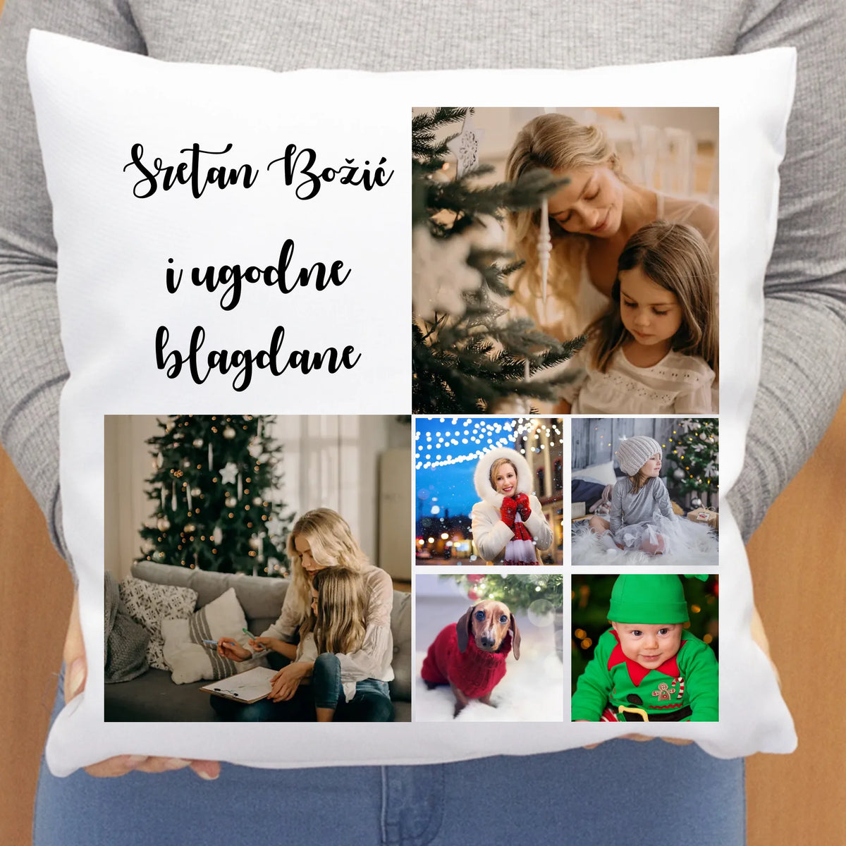 Božićni jastuk s 6 fotografija