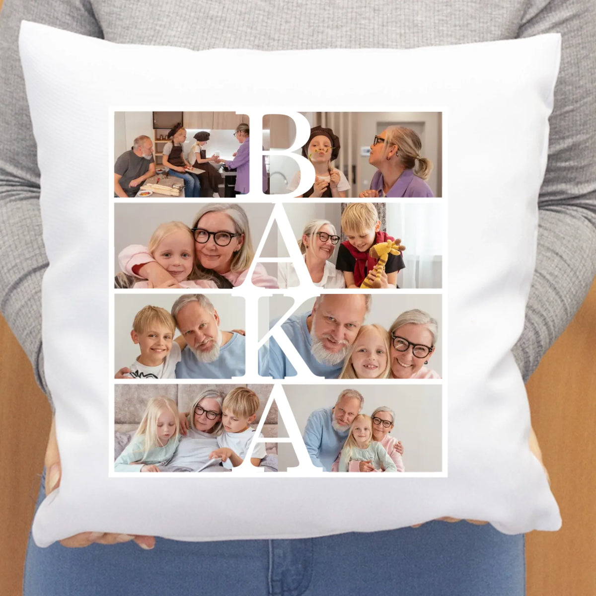 Personalizirani jastuk s fotografijom i natpisom „Baka”
