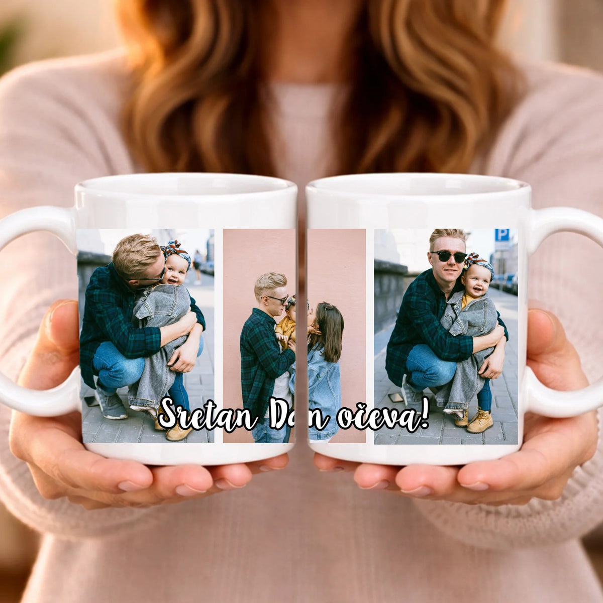 Poklon šalica za Dan očeva s 3 fotografije