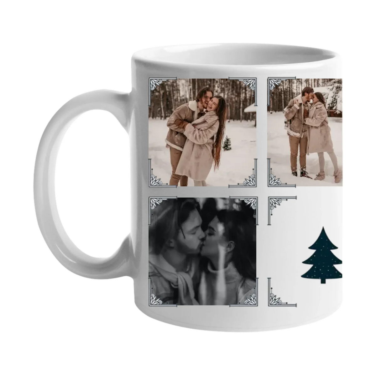 Božićna personalizirana poklon šalica sa 6 fotografija