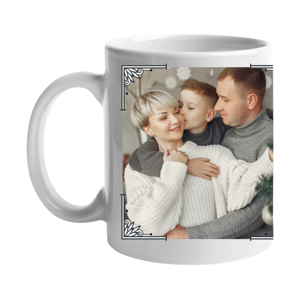 Božićna personalizirana poklon šalica s fotografijom i prilagodljivim natpisom