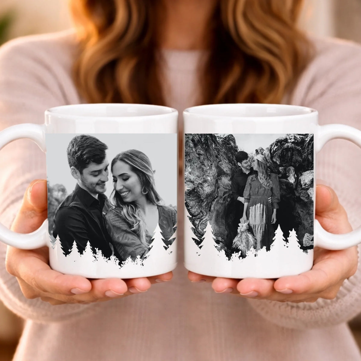 Božićna personalizirana poklon šalica s fotografijom i prilagodljivim natpisom